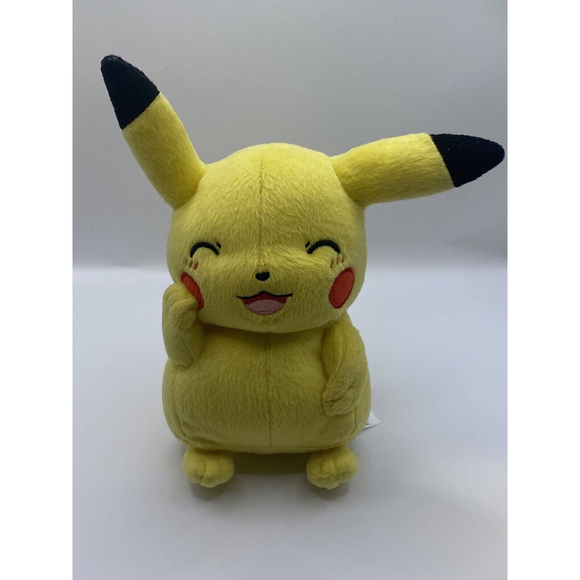 Pokemon Pikachu Happy OFFICALLY LICENSED TOMY 8" Plush Toy Figure - Picture 1 of 7